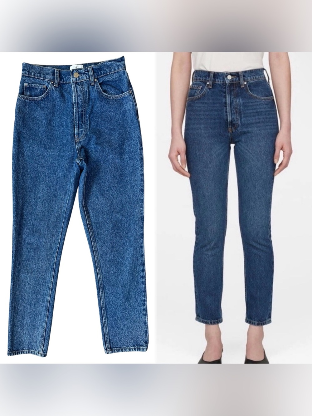 Anine Bing Sonya Straight Leg Button Fly High Rise Jeans Size 28